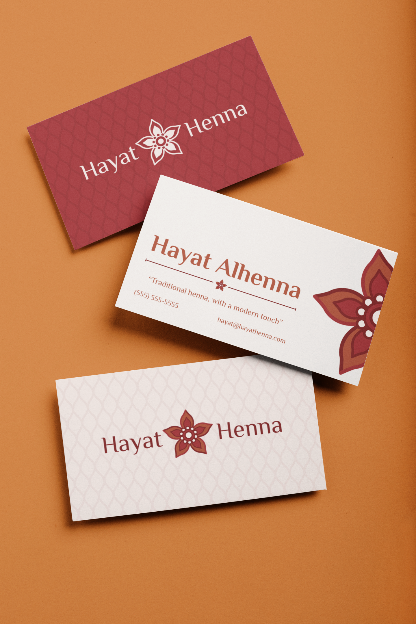 Hayat Henna business card mockup